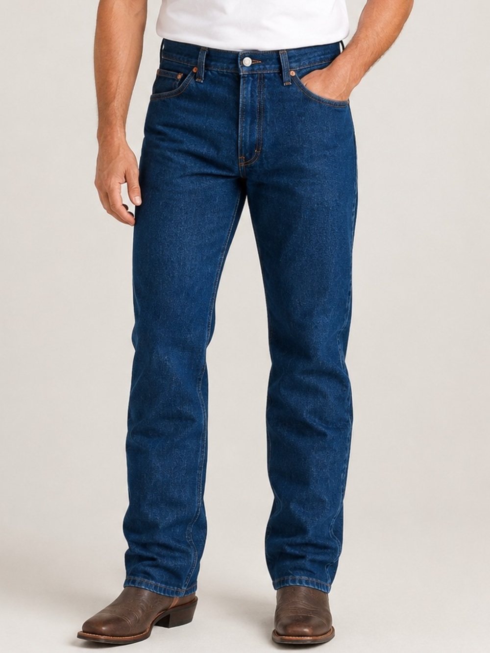 Wrangler Men’s Cowboy Cut Original Fit Jeans blue denim size 36x32 straight leg